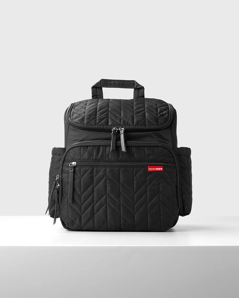 Skip Hop Forma Diaper Bag-Backpack-With Changing Pad-Extra Wide Opening & Lightweight Quilted Design-Jet Black