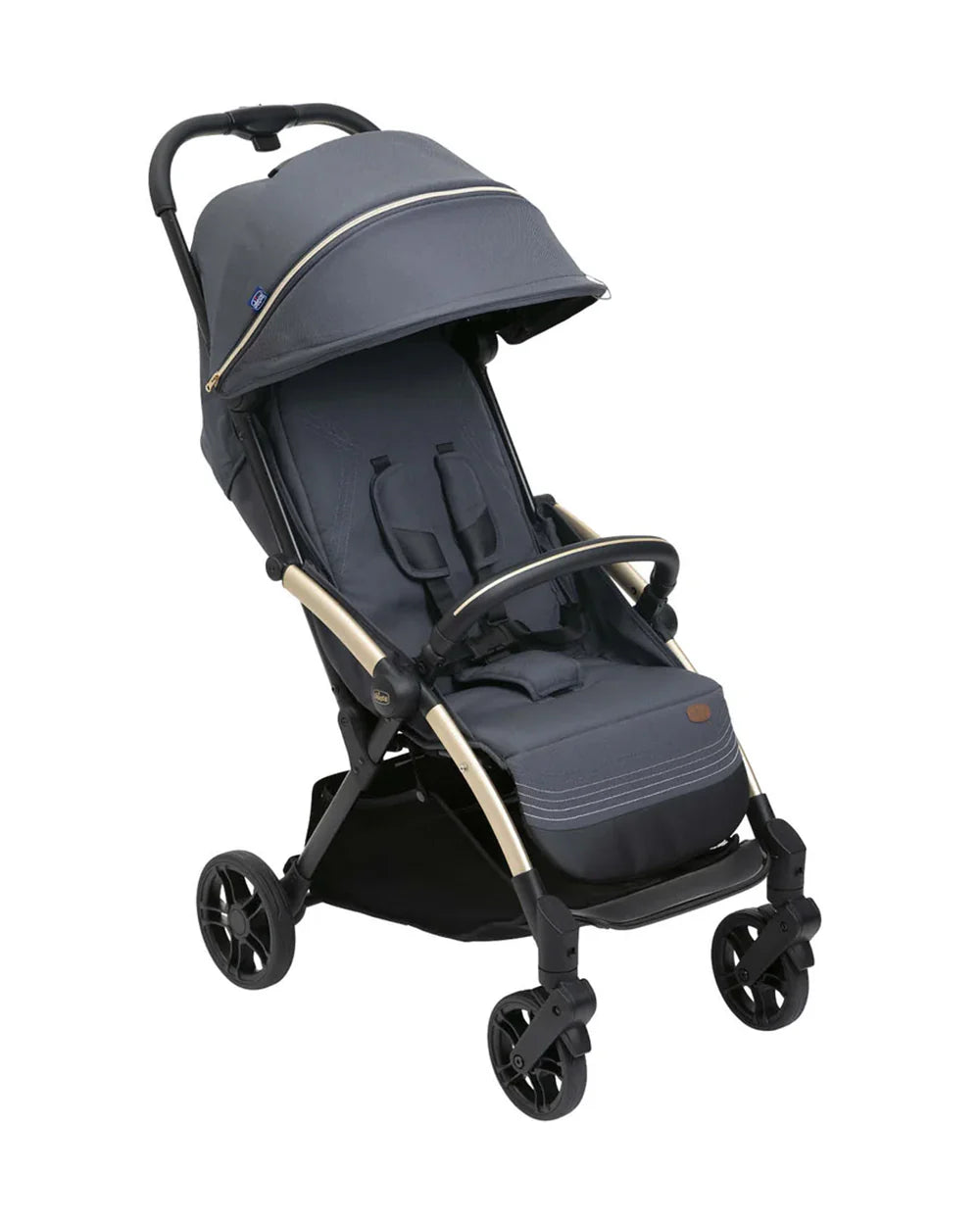 Chicco Goody XPlus Lightweight Stroller-One Hand Fold-Flat Reclining Seat-Big Shock Absorber Wheels-6 Months Warranty-For 0 to 4Y (Upto 22 Kg)-Dark Shadow