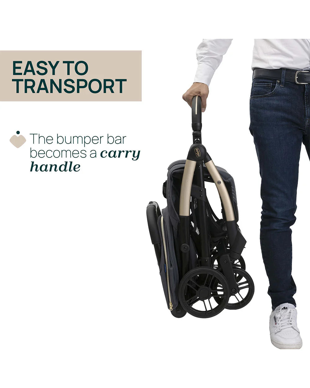 Chicco Goody XPlus Lightweight Stroller-One Hand Fold-Flat Reclining Seat-Big Shock Absorber Wheels-6 Months Warranty-For 0 to 4Y (Upto 22 Kg)-Dark Shadow