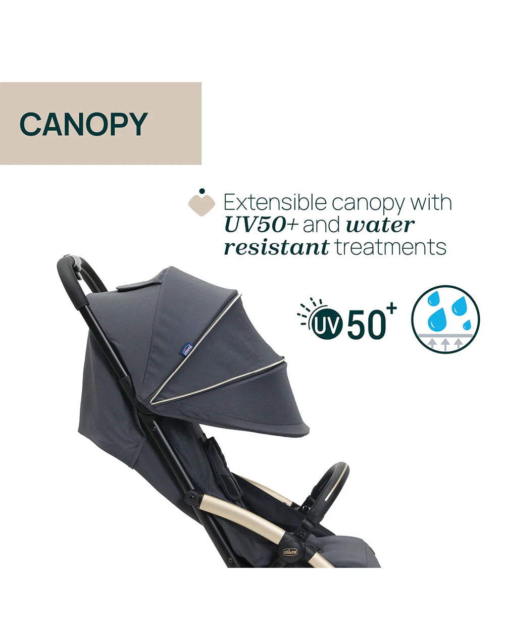 Chicco Goody XPlus Lightweight Stroller-One Hand Fold-Flat Reclining Seat-Big Shock Absorber Wheels-6 Months Warranty-For 0 to 4Y (Upto 22 Kg)-Dark Shadow