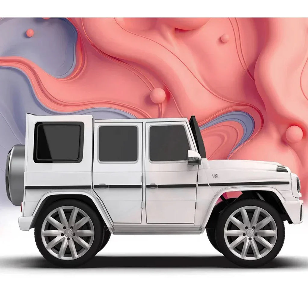EMotorad Formula Fun Mercedes Benz G-Wagon Ride-On Car for Kids – Battery Operated with Remote Control White