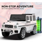 EMotorad Formula Fun Mercedes Benz G-Wagon Ride-On Car for Kids – Battery Operated with Remote Control White