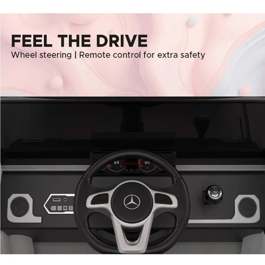 EMotorad Formula Fun Mercedes Benz G-Wagon Ride-On Car for Kids – Battery Operated with Remote Control White