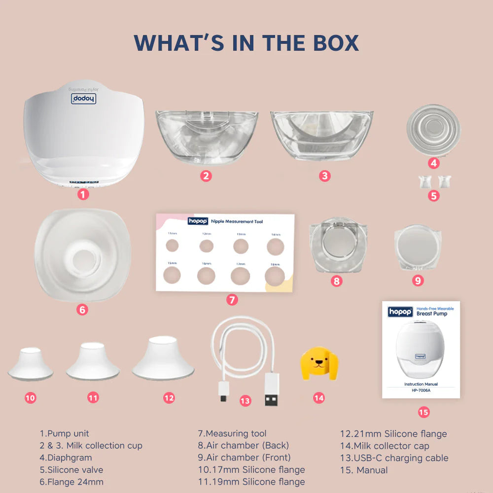 Hopop Hands Free Electric Breast Pump, Portable & Rechargeable