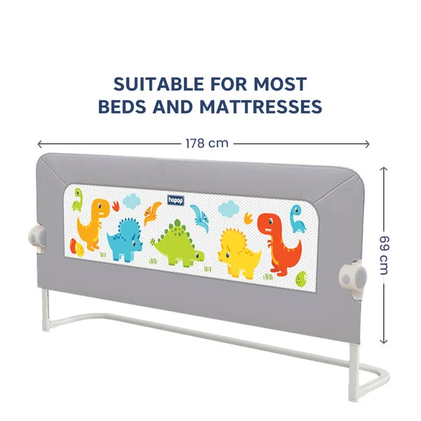 Hopop ® Secure Sleep Baby Bed Rail Guard - Safe & Easy to Install 6feet grey