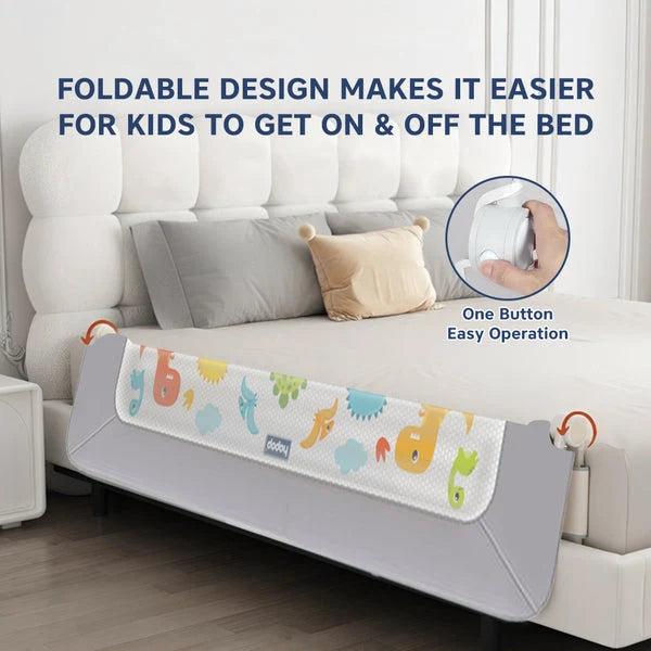 Hopop ® Secure Sleep Baby Bed Rail Guard - Safe & Easy to Install 6feet grey