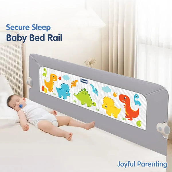 Hopop ® Secure Sleep Baby Bed Rail Guard - Safe & Easy to Install 6feet grey