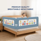 Hopop ® Secure Sleep Baby Bed Rail Guard - Safe & Easy to Install 6feet Blue