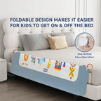 Hopop ® Secure Sleep Baby Bed Rail Guard - Safe & Easy to Install 6feet Blue