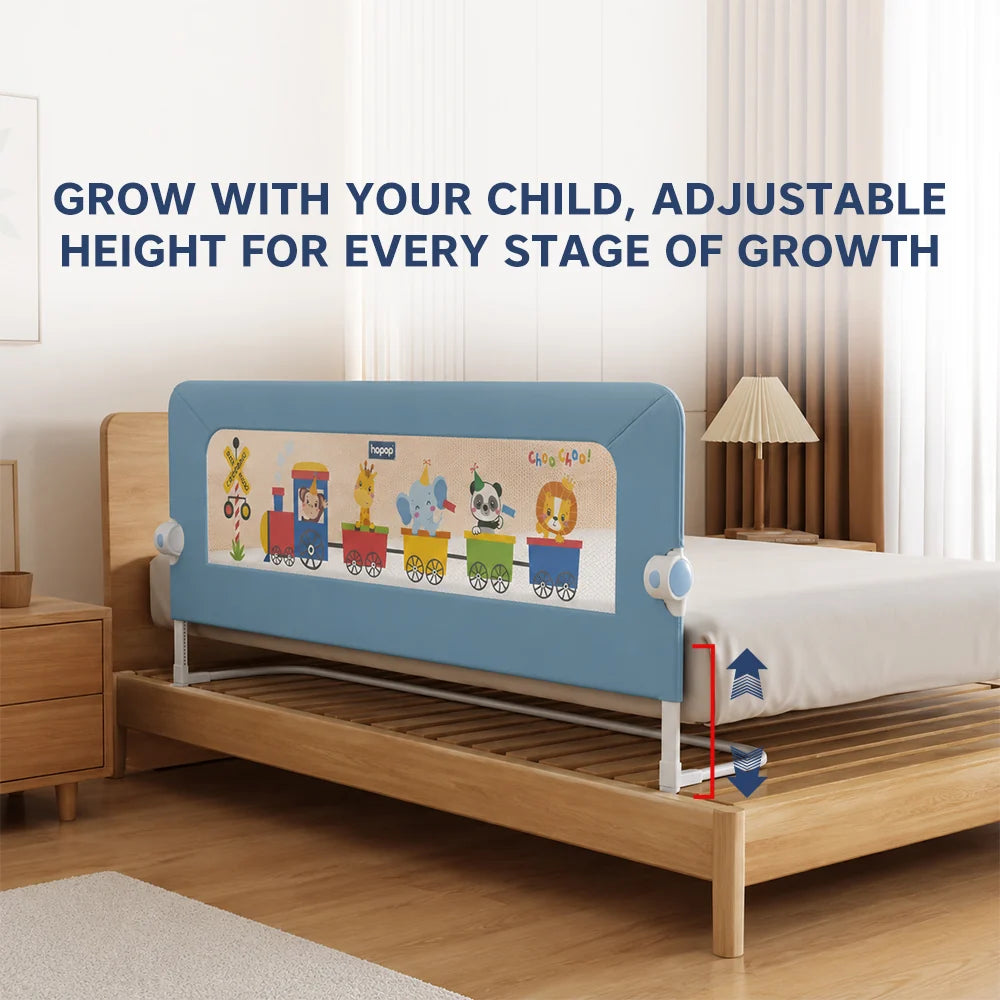 Hopop ® Secure Sleep Baby Bed Rail Guard - Safe & Easy to Install 6feet Blue