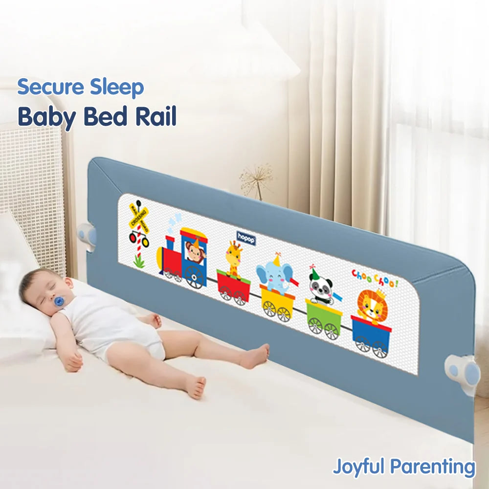 Hopop ® Secure Sleep Baby Bed Rail Guard - Safe & Easy to Install 6feet Blue