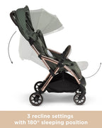Leclerc Influencer Cabin Friendly Stroller-One Touch Fold-2 Years Warranty-For 6M to 5Y (Upto 22Kg)-Army Green