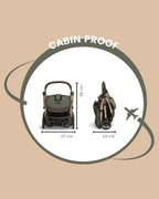 Leclerc Influencer Cabin Friendly Stroller-One Touch Fold-2 Years Warranty-For 6M to 5Y (Upto 22Kg)-Army Green