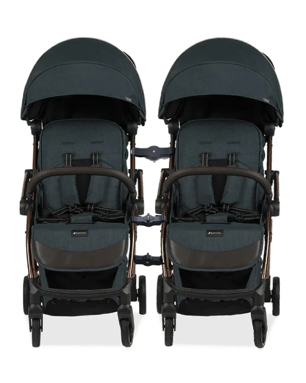 Leclerc Influencer Air Twin Stroller-Cabin Friendly-Flat Reclining Seat-One Touch Fold-Includes Twin Stroller Connectors-2 Years Warranty-For 6M to 5Y (Upto 22 Kg Each Stroller)-Denim Blue