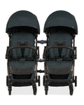 Leclerc Influencer Air Twin Stroller-Cabin Friendly-Flat Reclining Seat-One Touch Fold-Includes Twin Stroller Connectors-2 Years Warranty-For 6M to 5Y (Upto 22 Kg Each Stroller)-Denim Blue