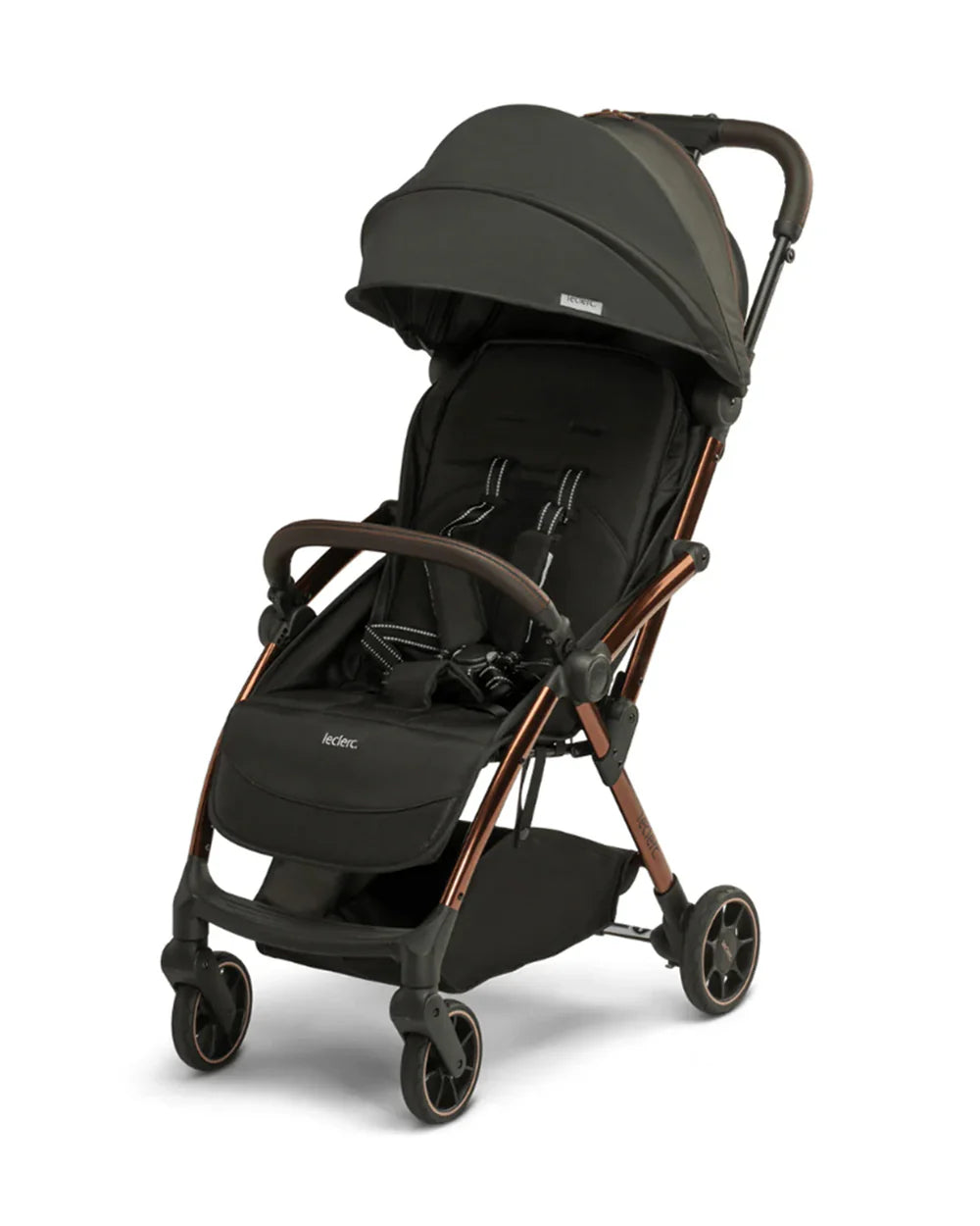 Leclerc Influencer Cabin Friendly Stroller-One Touch Fold-2 Years Warranty-For 6M to 5Y (Upto 22Kg)-Black Brown