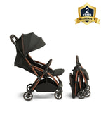 Leclerc Influencer Cabin Friendly Stroller-One Touch Fold-2 Years Warranty-For 6M to 5Y (Upto 22Kg)-Black Brown