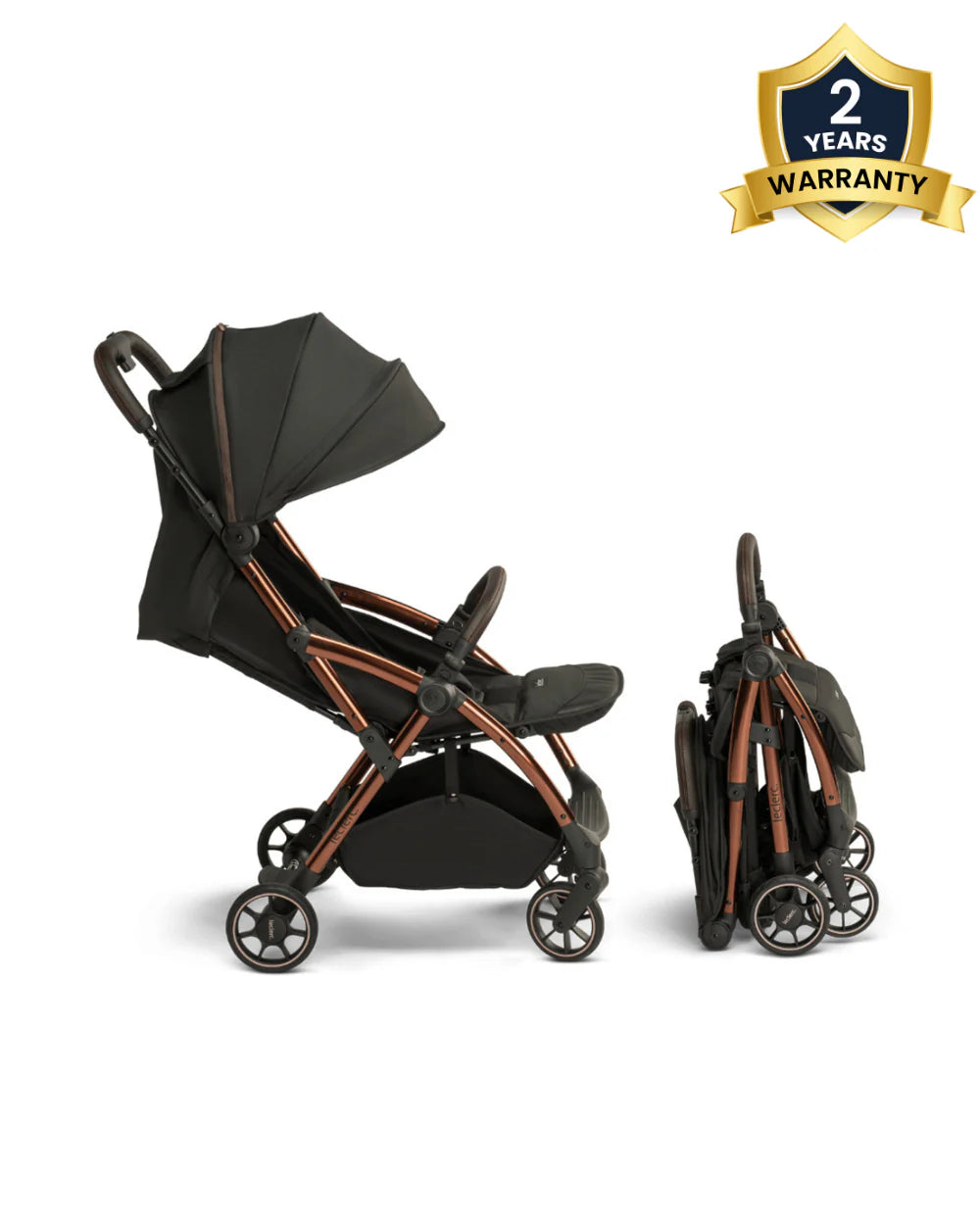 Leclerc Influencer Cabin Friendly Stroller-One Touch Fold-2 Years Warranty-For 6M to 5Y (Upto 22Kg)-Black Brown