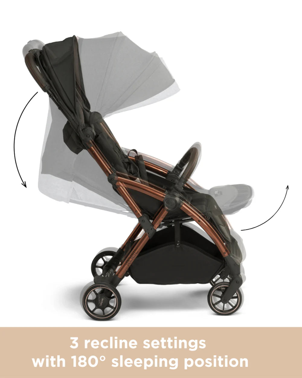 Leclerc Influencer Cabin Friendly Stroller-One Touch Fold-2 Years Warranty-For 6M to 5Y (Upto 22Kg)-Black Brown