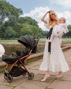 Leclerc Influencer Cabin Friendly Stroller-One Touch Fold-2 Years Warranty-For 6M to 5Y (Upto 22Kg)-Black Brown