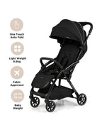 Leclerc Influencer Air-Cabin Friendly Stroller-One Touch Fold-2 Years Warranty-For 6M to 5Y (Upto 22 Kg)-Piano Black