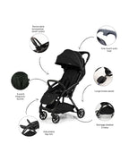 Leclerc Influencer Air-Cabin Friendly Stroller-One Touch Fold-2 Years Warranty-For 6M to 5Y (Upto 22 Kg)-Piano Black