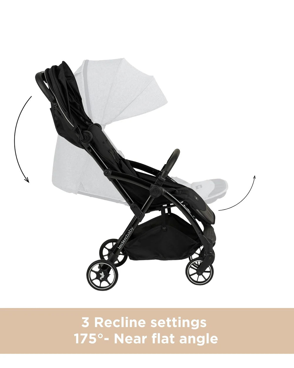 Leclerc Influencer Air-Cabin Friendly Stroller-One Touch Fold-2 Years Warranty-For 6M to 5Y (Upto 22 Kg)-Piano Black