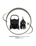 Leclerc Influencer Air-Cabin Friendly Stroller-One Touch Fold-2 Years Warranty-For 6M to 5Y (Upto 22 Kg)-Piano Black