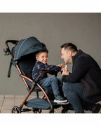 Leclerc Influencer Air-Cabin Friendly Stroller-One Touch Fold-2 Years Warranty-For 6M to 5Y (Upto 22 Kg)-Denim Blue