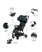 Leclerc Influencer Air-Cabin Friendly Stroller-One Touch Fold-2 Years Warranty-For 6M to 5Y (Upto 22 Kg)-Denim Blue