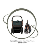 Leclerc Influencer Air-Cabin Friendly Stroller-One Touch Fold-2 Years Warranty-For 6M to 5Y (Upto 22 Kg)-Denim Blue