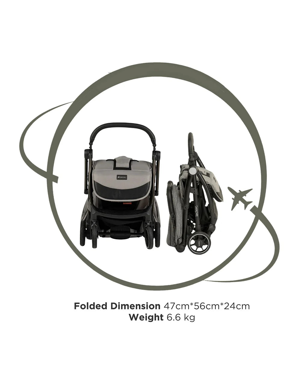 Leclerc Influencer Air-Cabin Friendly Stroller-One Touch Fold-2 Years Warranty-For 6M to 5Y (Upto 22 Kg)-Violet Grey