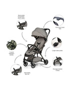 Leclerc Influencer Air-Cabin Friendly Stroller-One Touch Fold-2 Years Warranty-For 6M to 5Y (Upto 22 Kg)-Violet Grey