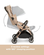Leclerc Influencer Cabin Friendly Stroller-One Touch Fold-2 Years Warranty-For 6M to 5Y (Upto 22Kg)-Sand Chocolate