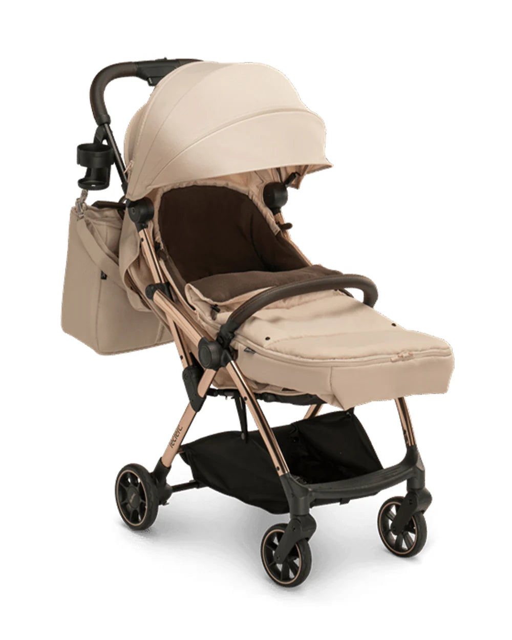 Leclerc Influencer Cabin Friendly Stroller-One Touch Fold-2 Years Warranty-For 6M to 5Y (Upto 22Kg)-Sand Chocolate