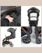 Leclerc Influencer XL Cabin Friendly Stroller-Large Frame and Wheels-2 Years Warranty-for 6M to 5Y (Upto 22Kg)-Black Brown