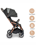 Leclerc Influencer XL Cabin Friendly Stroller-Large Frame and Wheels-2 Years Warranty-for 6M to 5Y (Upto 22Kg)-Black Brown