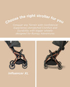 Leclerc Influencer XL Cabin Friendly Stroller-Large Frame and Wheels-2 Years Warranty-for 6M to 5Y (Upto 22Kg)-Black Brown
