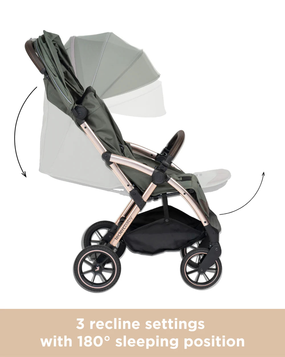 Leclerc Influencer XL Cabin Friendly Stroller-Large Frame and Wheels-2 Years Warranty-for 6M to 5Y (Upto 22Kg)-Army Green