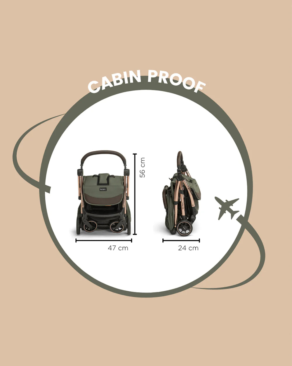 Leclerc Influencer XL Cabin Friendly Stroller-Large Frame and Wheels-2 Years Warranty-for 6M to 5Y (Upto 22Kg)-Army Green