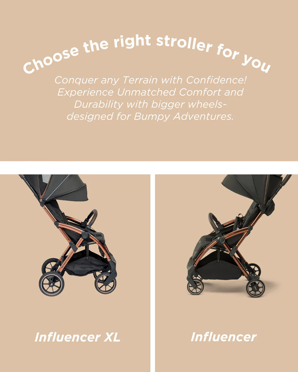 Leclerc Influencer XL Cabin Friendly Stroller-Large Frame and Wheels-2 Years Warranty-for 6M to 5Y (Upto 22Kg)-Army Green