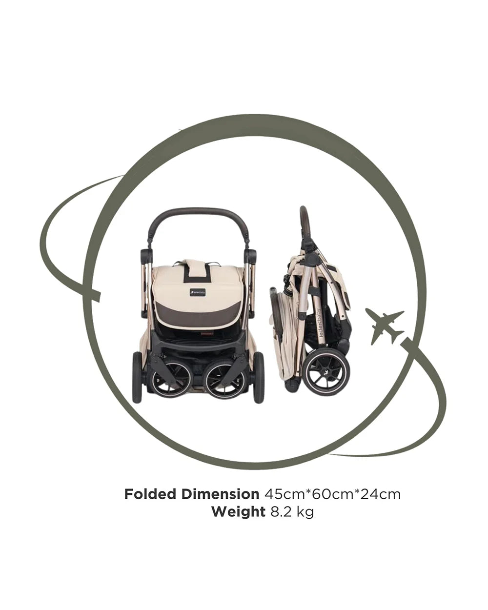 Leclerc Influencer XL Cabin Friendly Stroller-Large Frame and Wheels-2 Years Warranty-for 6M to 5Y (Upto 22Kg)-Sand Chocolate