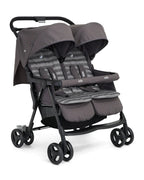 Joie Aire Twin Baby Stroller-Reversible Seat Liners-Automatic Fold Lock-Pram for 0 to 3Y (Upto 15 Kg Each Seat)-Dark Pewter