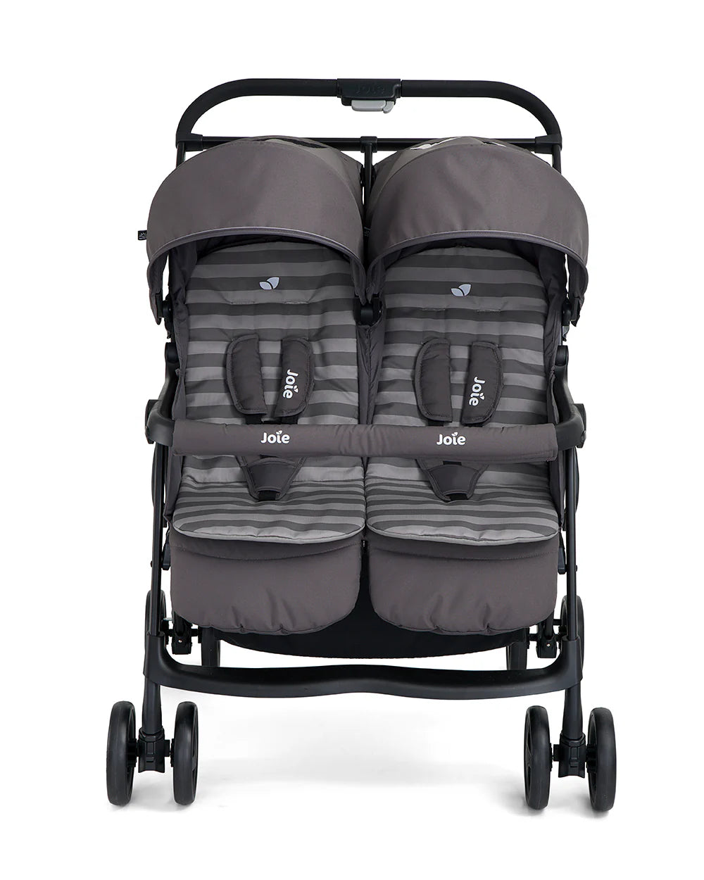 Joie Aire Twin Baby Stroller-Reversible Seat Liners-Automatic Fold Lock-Pram for 0 to 3Y (Upto 15 Kg Each Seat)-Dark Pewter