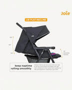 Joie Aire Twin Baby Stroller-Reversible Seat Liners-Automatic Fold Lock-Pram for 0 to 3Y (Upto 15 Kg Each Seat)-Dark Pewter