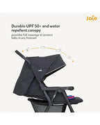 Joie Aire Twin Baby Stroller-Reversible Seat Liners-Automatic Fold Lock-Pram for 0 to 3Y (Upto 15 Kg Each Seat)-Dark Pewter