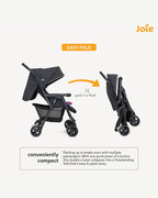 Joie Aire Twin Baby Stroller-Reversible Seat Liners-Automatic Fold Lock-Pram for 0 to 3Y (Upto 15 Kg Each Seat)-Rosy & Sea