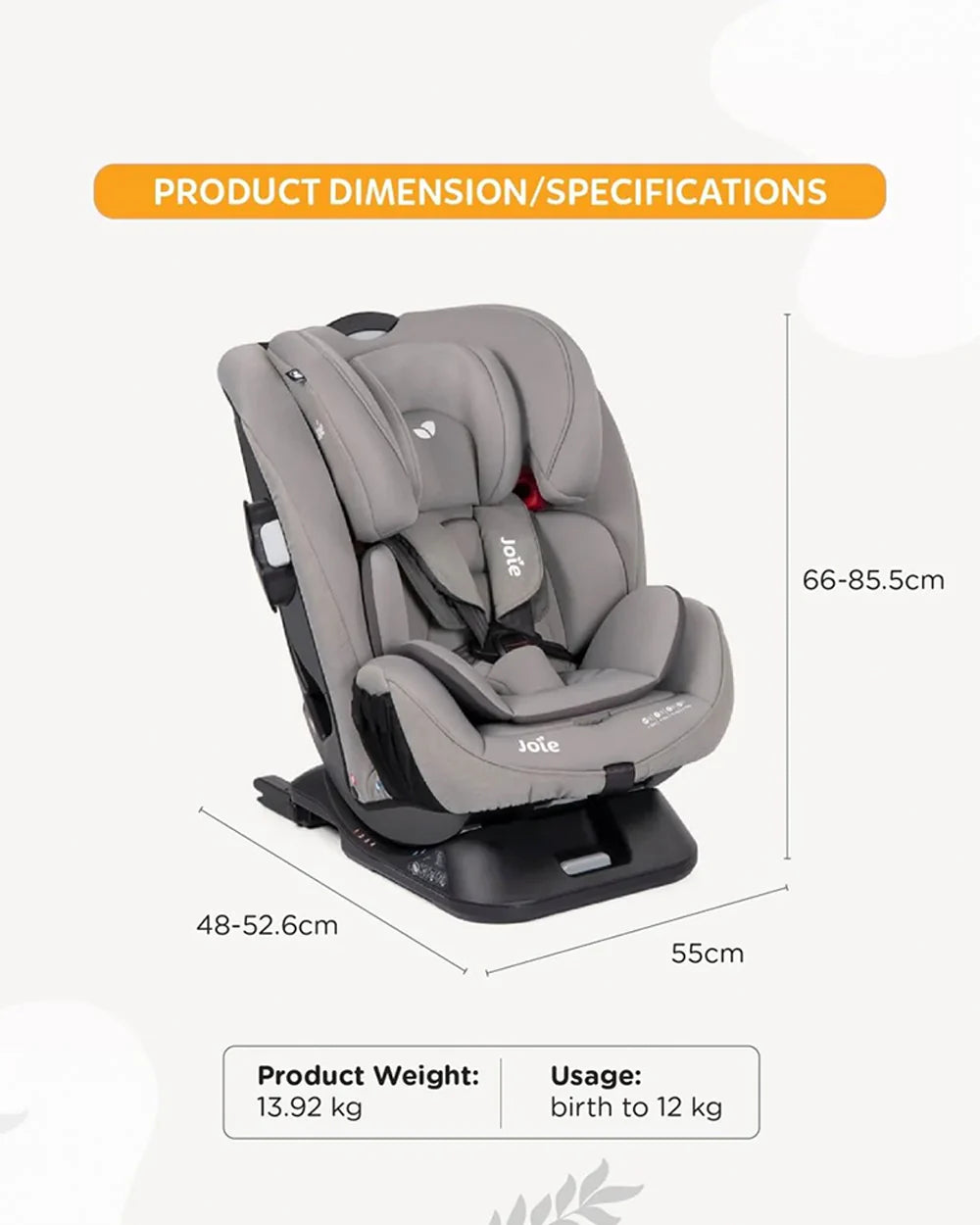Joie Every Stage FX Car Seat-Convertible-Adjustable Headrest-For 0 to 12Y (Upto 36 Kg)-Coal