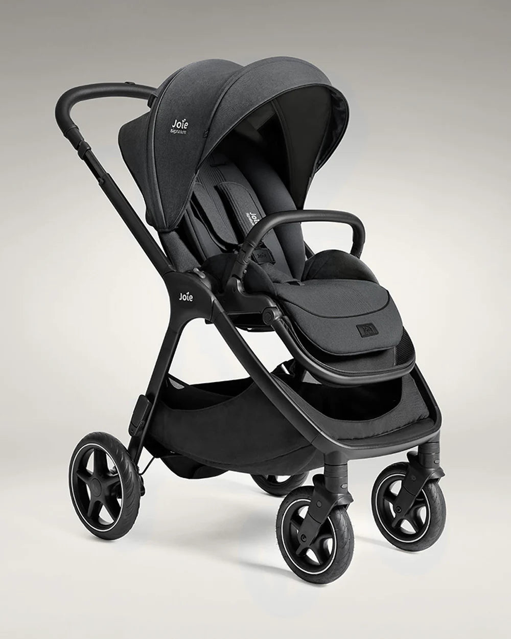 Joie Finiti Baby Stroller-Height Adjustable Handle Height-Reversible & Flat Reclining Seat-Travel System Compatible-2 Years Warranty-For 0 to 4Y (Upto 22 Kg)-Ebony