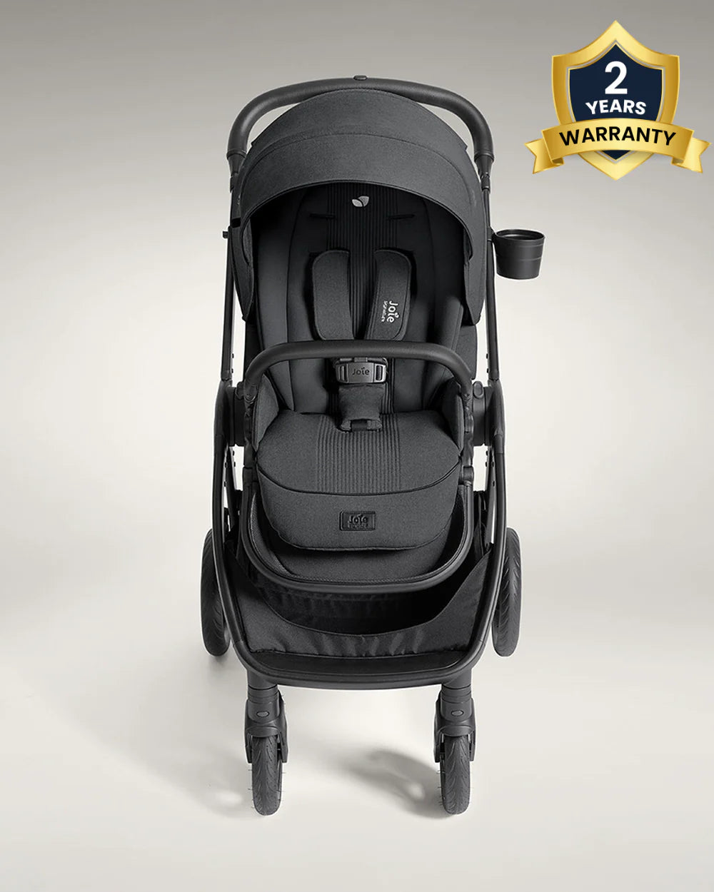 Joie Finiti Baby Stroller-Height Adjustable Handle Height-Reversible & Flat Reclining Seat-Travel System Compatible-2 Years Warranty-For 0 to 4Y (Upto 22 Kg)-Ebony